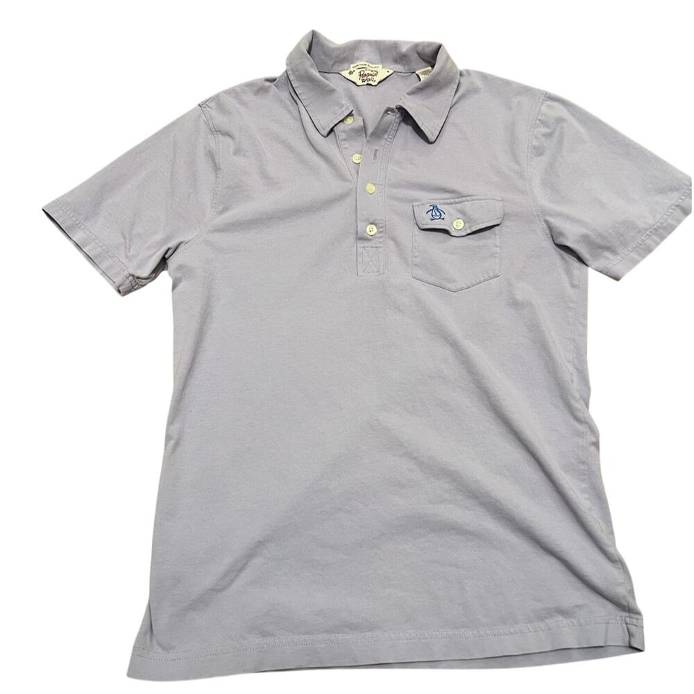 Original Penguin Men's Short Sleeve heritage slim fit Purple T-Shirt M A00